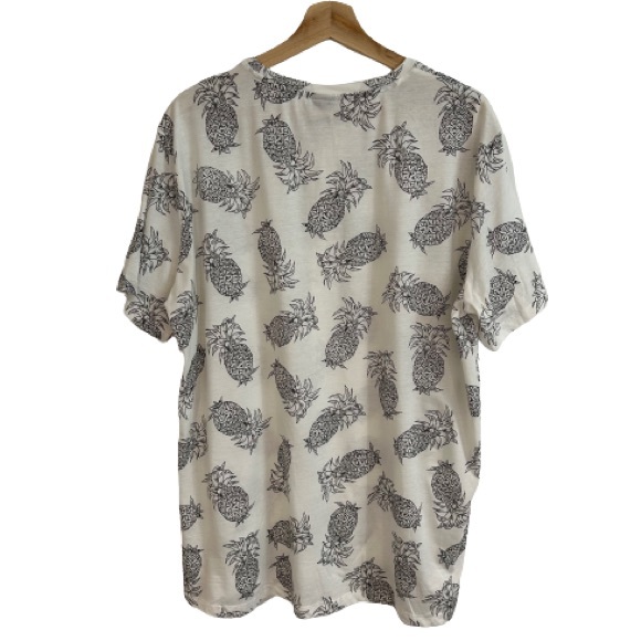 Men’s H&M White/Black Pineapple Cotton Tee T-Shirt - Picture 3 of 4